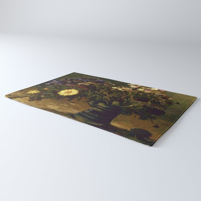 Van Gogh Still Life Bouquet of Daisies Vector Art Rug Gallery Image 3