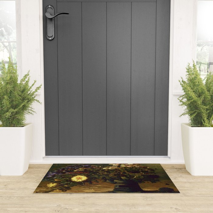 Van Gogh Still Life Bouquet of Daisies Vector Art Welcome Mat Gallery Image 3