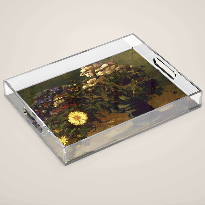 Van Gogh Still Life Bouquet of Daisies Vector Art Acrylic Tray Gallery Image 1