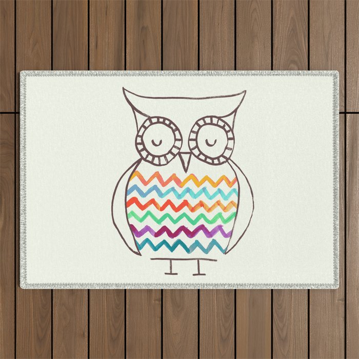 Chevron Owl Outdoor Rug Gallery Image 1