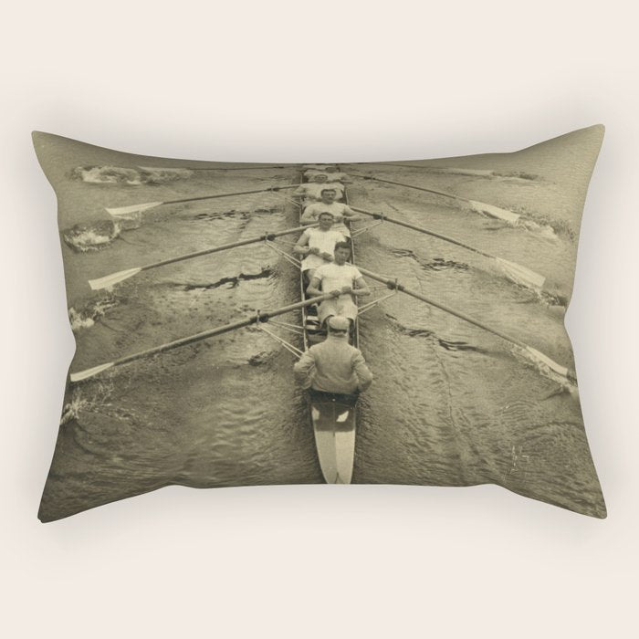 Rowing - Cambridge Crew, 1910 Rectangular Pillow Gallery Image 1
