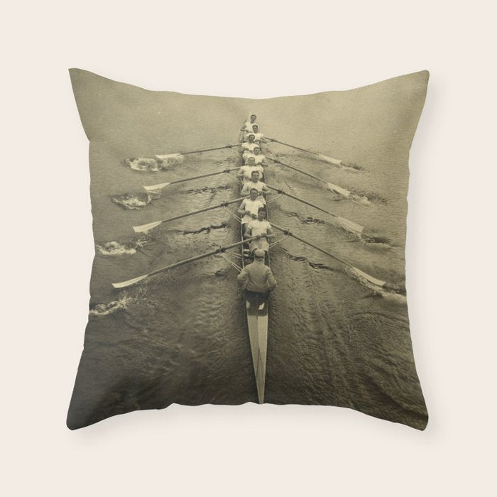 Rowing - Cambridge Crew, 1910 Throw Pillow Gallery Image 6