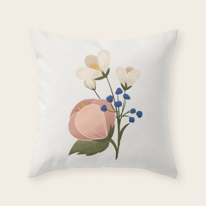 Delicate florals Throw Pillow Gallery Image 6