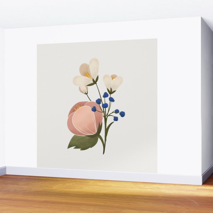Delicate florals Wall Mural Gallery Image 2