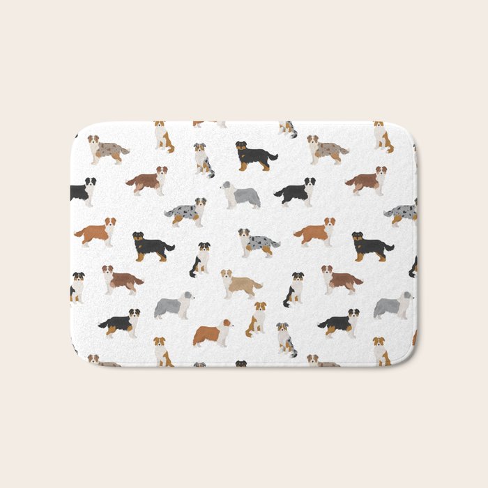 Australian Shepherd Colors Pattern Bath Mat Gallery Image 1