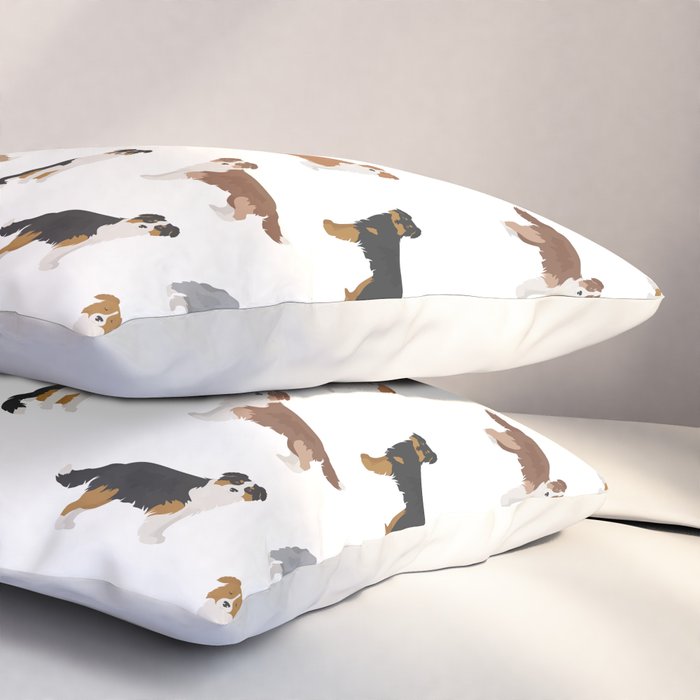 Australian Shepherd Colors Pattern Pillow Sham Gallery Image 3