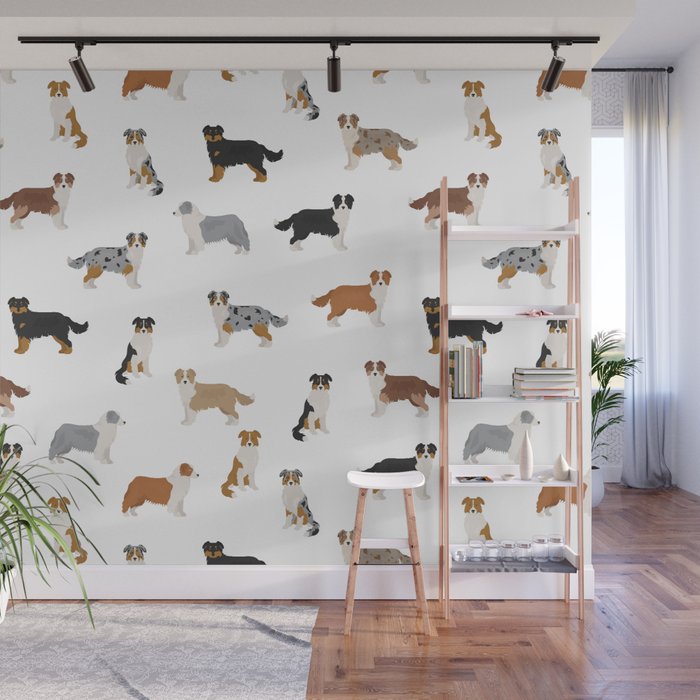 Australian Shepherd Colors Pattern Wall Mural Gallery Image 1