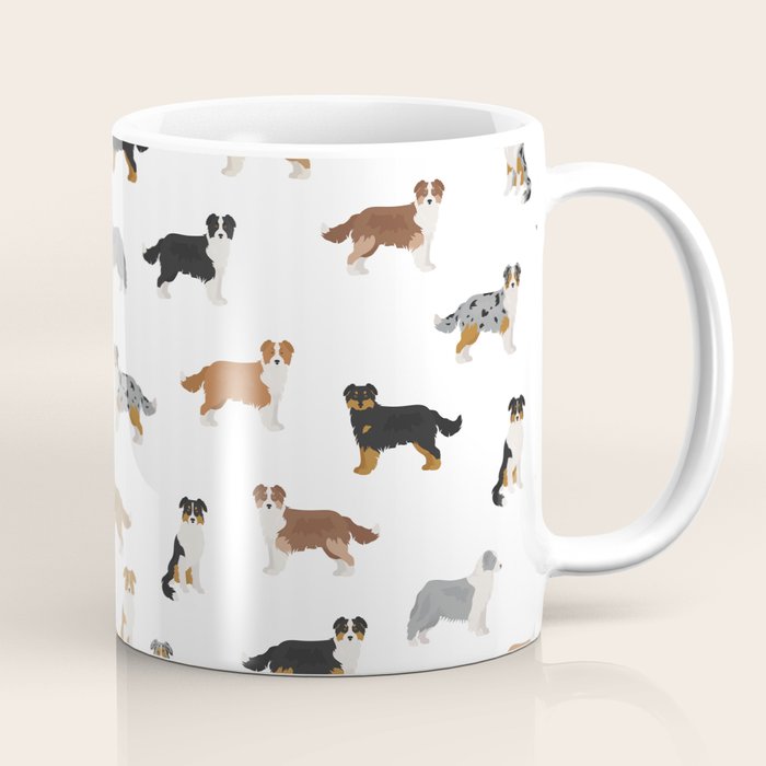Australian Shepherd Colors Pattern Coffee Mug Gallery Image 1