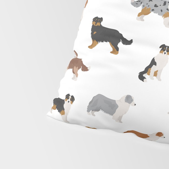 Australian Shepherd Colors Pattern Pillow Sham Gallery Image 4