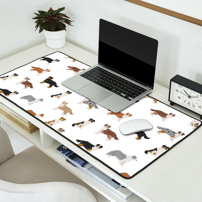 Australian Shepherd Colors Pattern Desk Mat Gallery Image 2