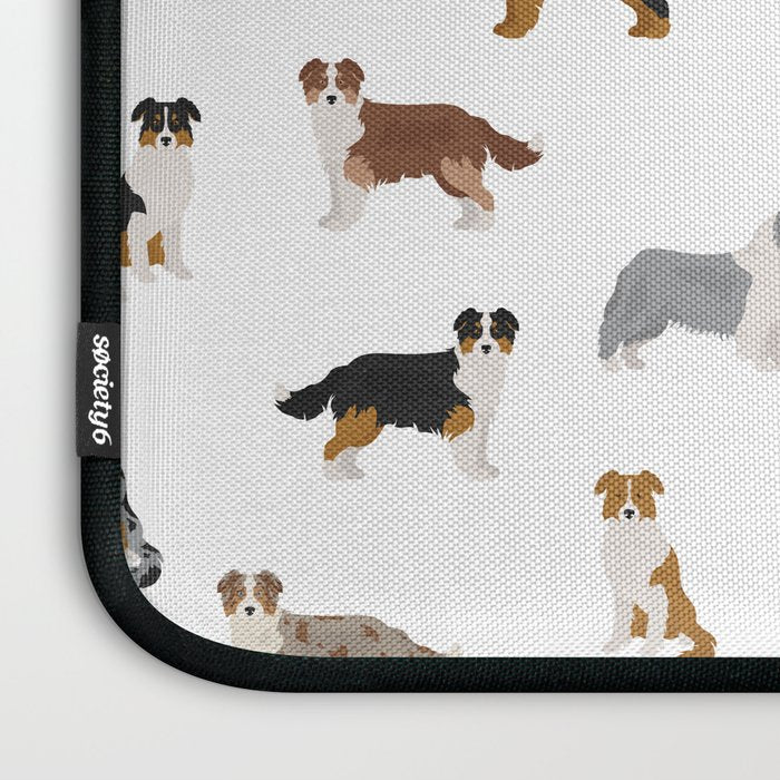 Australian Shepherd Colors Pattern Laptop Sleeve Gallery Image 3