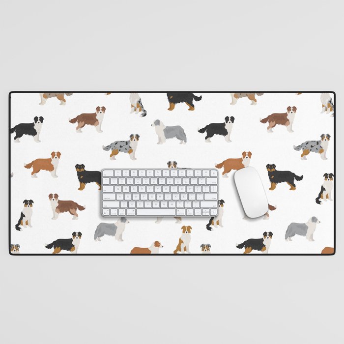 Australian Shepherd Colors Pattern Desk Mat Gallery Image 1
