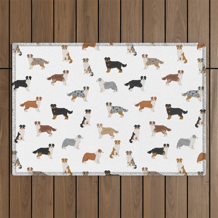 Australian Shepherd Colors Pattern Outdoor Rug Gallery Image 1