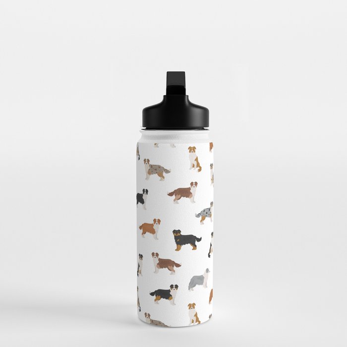 Australian Shepherd Colors Pattern Water Bottle Gallery Image 3