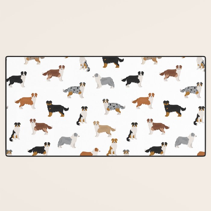 Australian Shepherd Colors Pattern Desk Mat Gallery Image 3