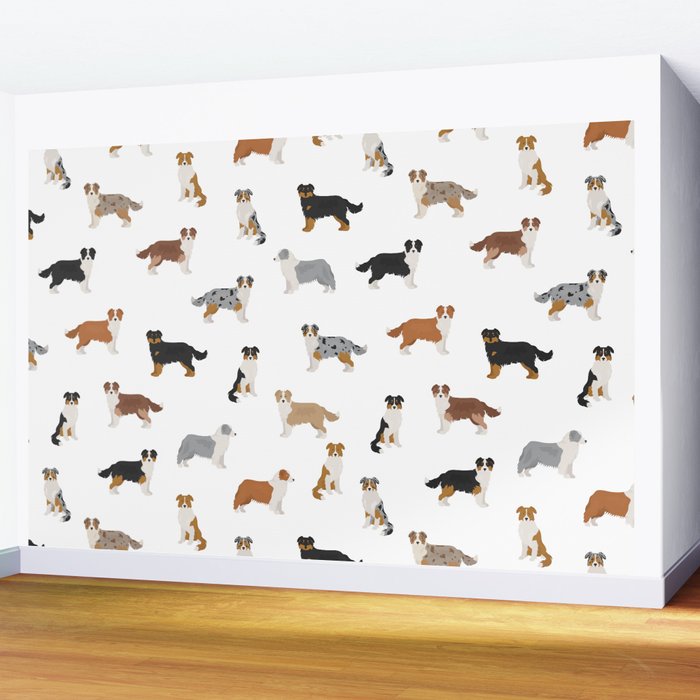 Australian Shepherd Colors Pattern Wall Mural Gallery Image 2