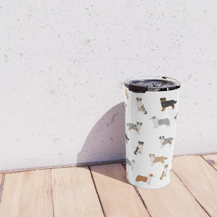 Australian Shepherd Colors Pattern Travel Mug Gallery Image 4