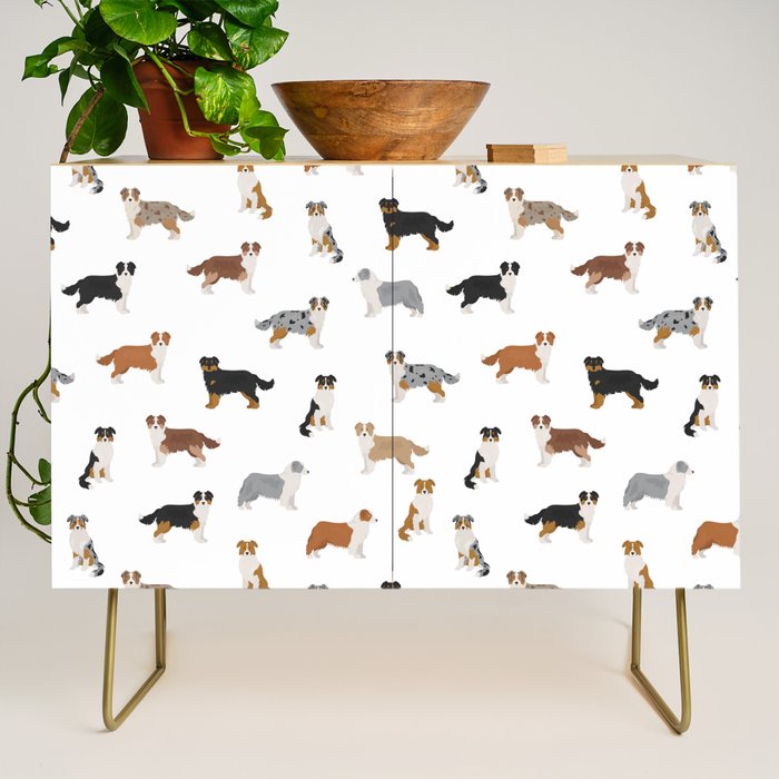 Australian Shepherd Colors Pattern Credenza Gallery Image 1