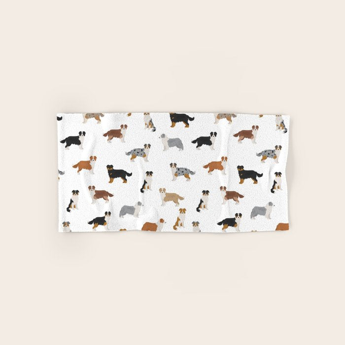 Australian Shepherd Colors Pattern Bath Towel Gallery Image 1