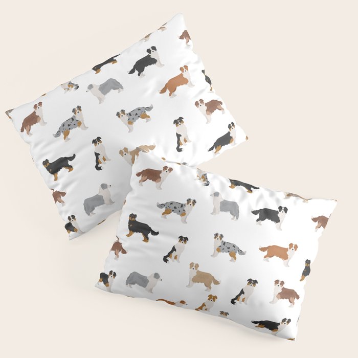 Australian Shepherd Colors Pattern Pillow Sham Gallery Image 3