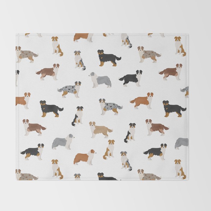 Australian Shepherd Colors Pattern Throw Blanket Gallery Image 2