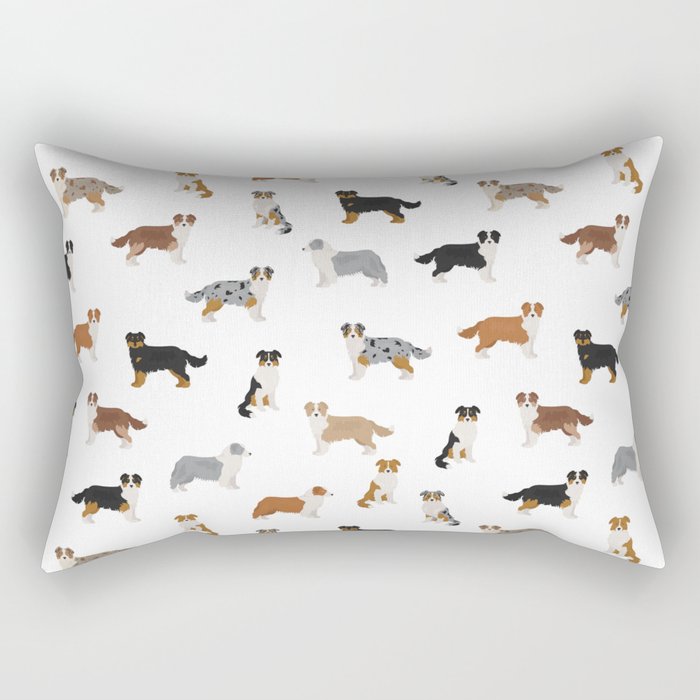 Australian Shepherd Colors Pattern Rectangular Pillow Gallery Image 2