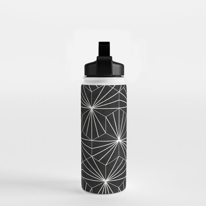 Hexagonal Pattern - Black Concrete Water Bottle Gallery Image 2