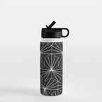 Hexagonal Pattern - Black Concrete Water Bottle Gallery Image 1