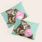 Bubble Gum Baby Cat in Green Pillow Sham Gallery Image 3
