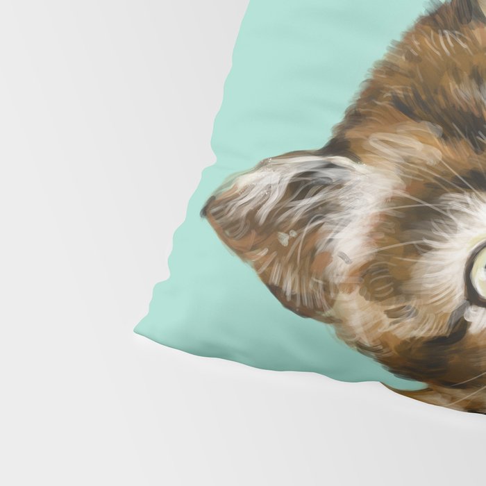 Bubble Gum Baby Cat in Green Pillow Sham Gallery Image 4