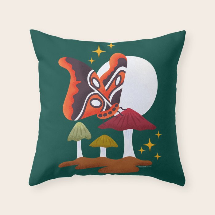 Moth - Crepuscular Critters Throw Pillow Gallery Image 6