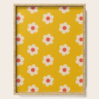 Yellow, Pink and Cream Daisy Flower Serving Tray Gallery Image 1
