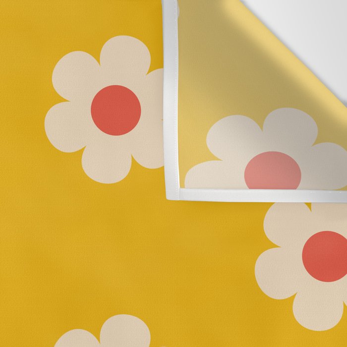 Yellow, Pink and Cream Daisy Flower Wall Tapestry Gallery Image 3