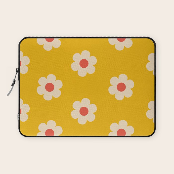 Yellow, Pink and Cream Daisy Flower Laptop Sleeve Gallery Image 1