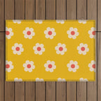Yellow, Pink and Cream Daisy Flower Outdoor Rug Gallery Image 1