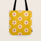 Yellow, Pink and Cream Daisy Flower Tote Bag Gallery Image 1