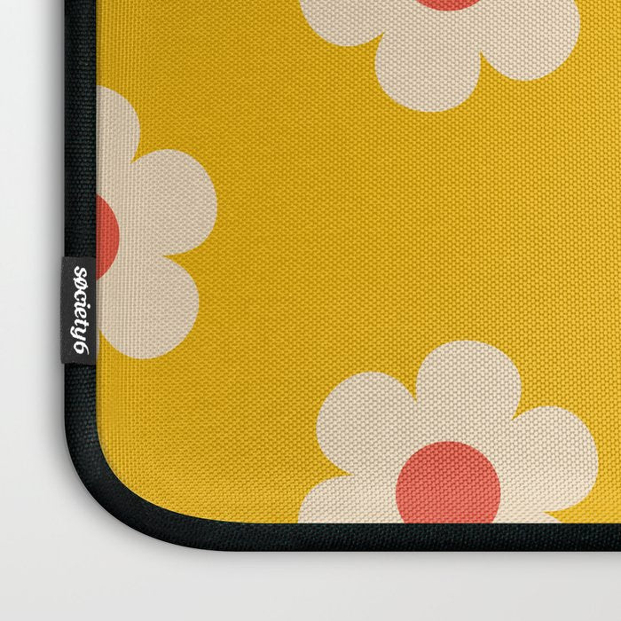 Yellow, Pink and Cream Daisy Flower Laptop Sleeve Gallery Image 3