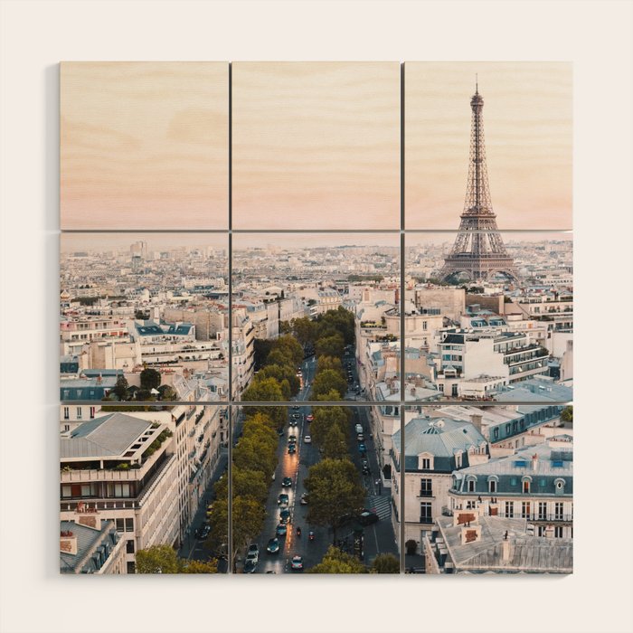 Paris City Wood Wall Art Gallery Image 1