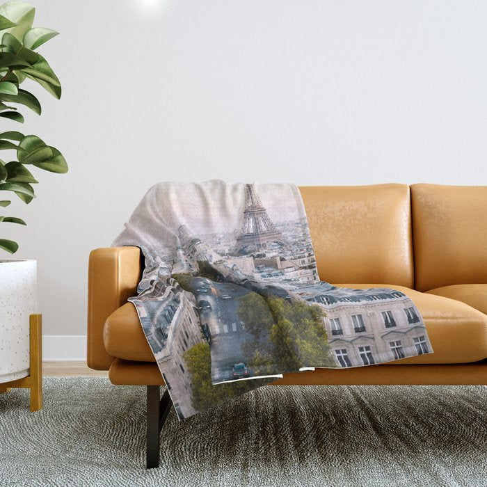 Paris City Throw Blanket Gallery Image 1