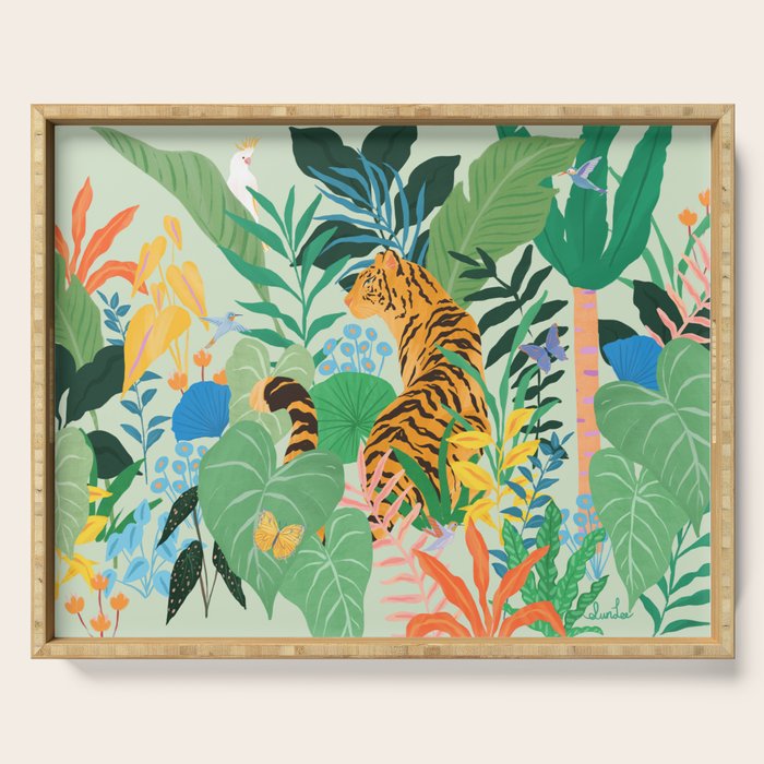 Tiger in Jungle  Serving Tray Gallery Image 1