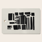 Black & White Minimalist Abstract Shapes Patterns Black Ink Painting Cutting Board Gallery Image 1