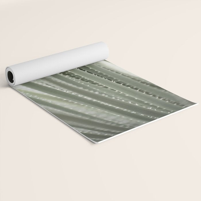 Yucca leaves pattern in sage green   Summer nature and travel photography Yoga Mat Gallery Image 2