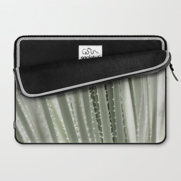 Yucca leaves pattern in sage green   Summer nature and travel photography Laptop Sleeve Gallery Image 2