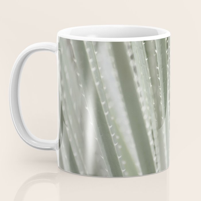 Yucca leaves pattern in sage green   Summer nature and travel photography Coffee Mug Gallery Image 3