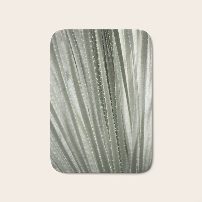 Yucca leaves pattern in sage green   Summer nature and travel photography Bath Mat Gallery Image 1