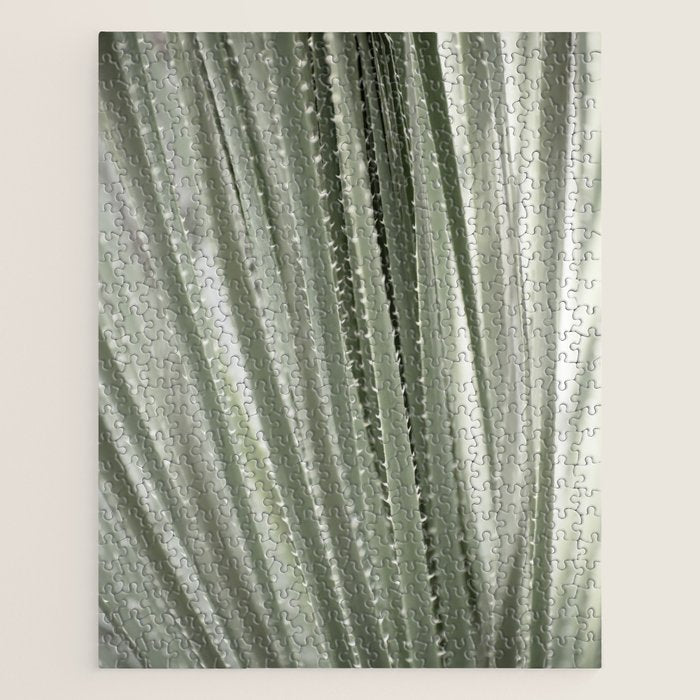 Yucca leaves pattern in sage green   Summer nature and travel photography Jigsaw Puzzle Gallery Image 1