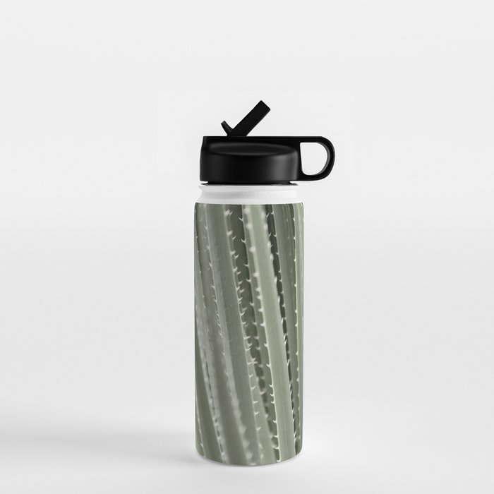 Yucca leaves pattern in sage green   Summer nature and travel photography Water Bottle Gallery Image 1