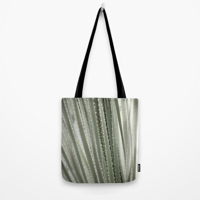 Yucca leaves pattern in sage green   Summer nature and travel photography Tote Bag Gallery Image 2