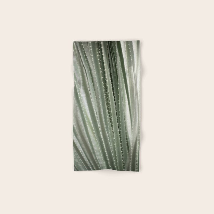 Yucca leaves pattern in sage green   Summer nature and travel photography Bath Towel Gallery Image 1