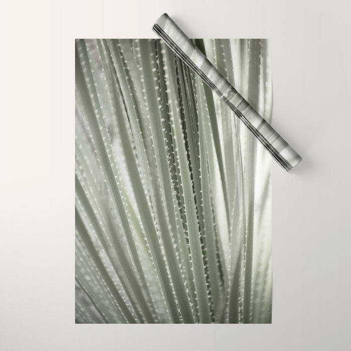 Yucca leaves pattern in sage green   Summer nature and travel photography Wrapping Paper Gallery Image 1